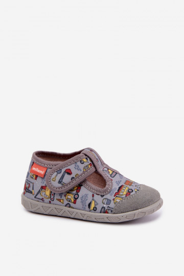 Pantofole per bambini Milami con chiusure adesive in grigio Jasimrra