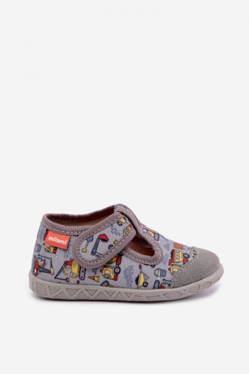 Pantofole per bambini Milami con chiusure adesive in grigio Jasimrra 2