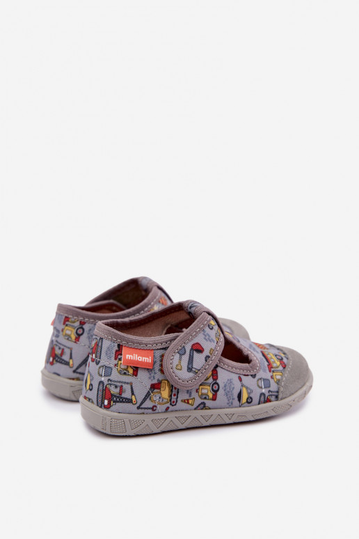 Pantofole per bambini Milami con chiusure adesive in grigio Jasimrra