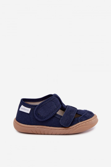 Pantofole per bambini Barefoot Milami in blu scuro Lumi 2
