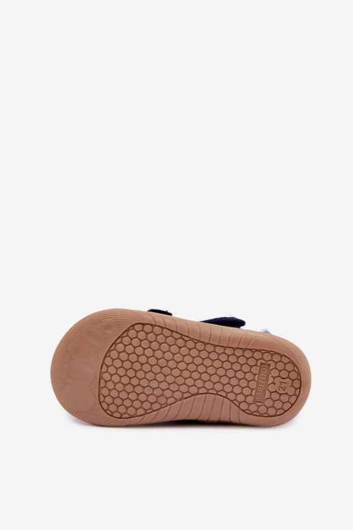 Pantofole per bambini Barefoot Milami in blu scuro Lumi