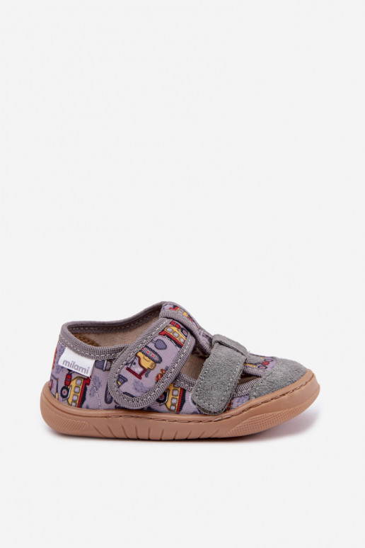 Pantofole per bambini Barefoot Milami in grigio Lumi