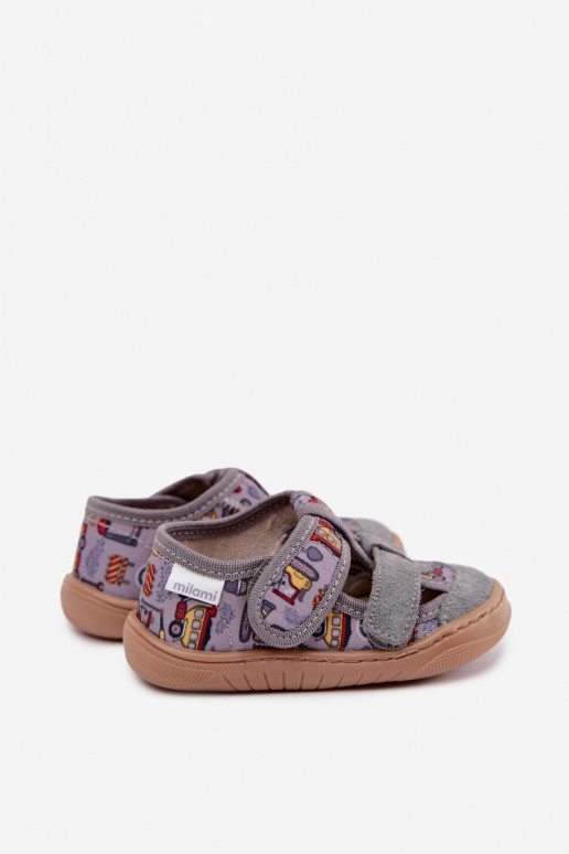 Pantofole per bambini Barefoot Milami in grigio Lumi