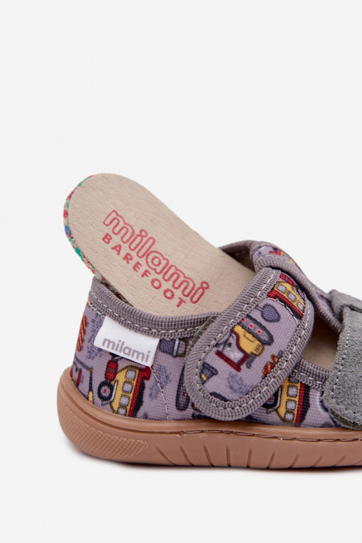 Pantofole per bambini Barefoot Milami in grigio Lumi