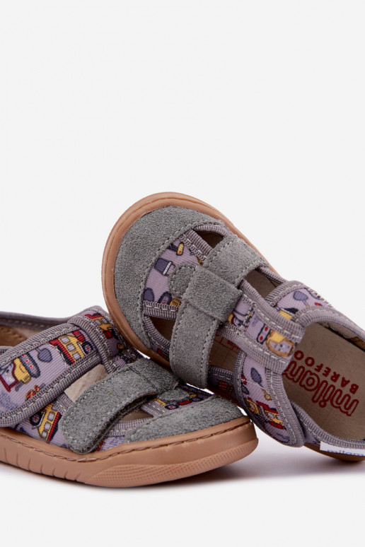 Pantofole per bambini Barefoot Milami in grigio Lumi