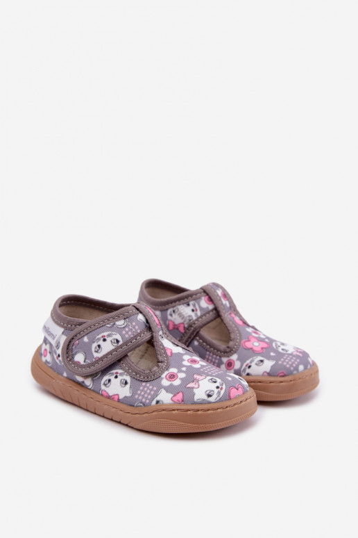 Pantofole per bambini con chiusure adesive Milami grigie Talirae