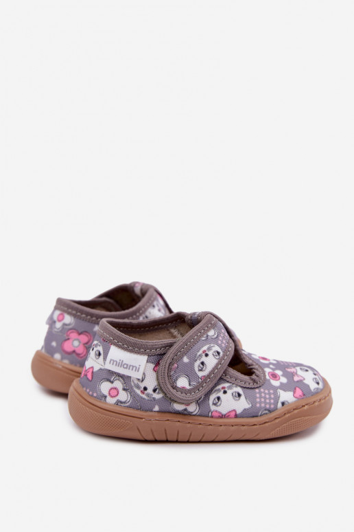 Pantofole per bambini con chiusure adesive Milami grigie Talirae
