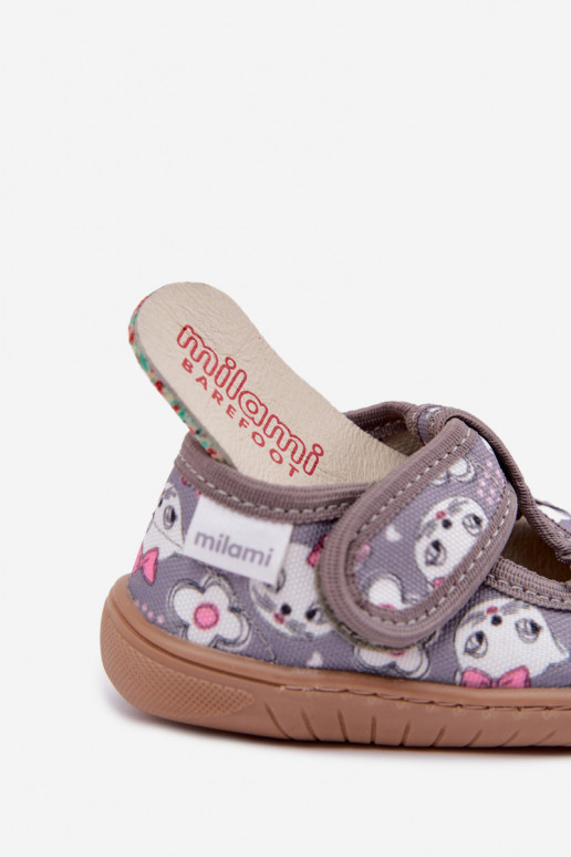 Pantofole per bambini con chiusure adesive Milami grigie Talirae