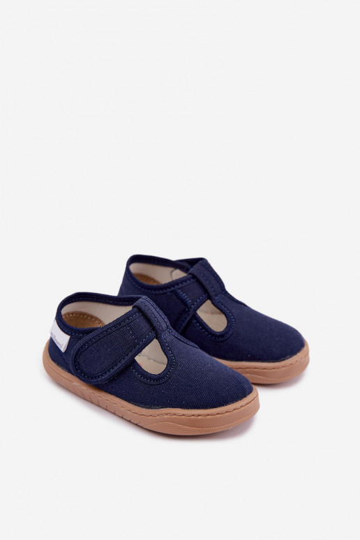 Pantofole per bambini con chiusure adesive Milami blu scuro Talirae