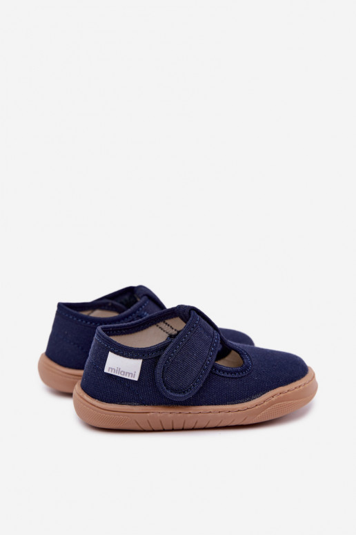 Pantofole per bambini con chiusure adesive Milami blu scuro Talirae