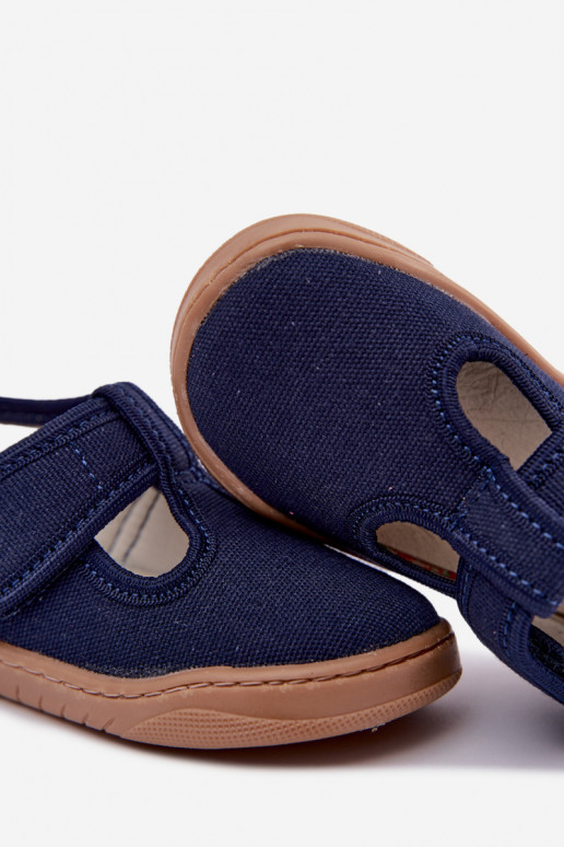Pantofole per bambini con chiusure adesive Milami blu scuro Talirae