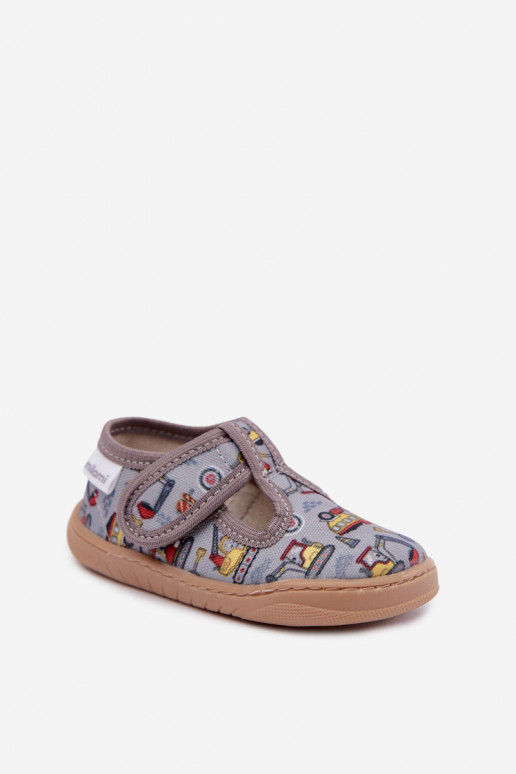 Pantofole per bambini con chiusure adesive Milami grigie Talirae