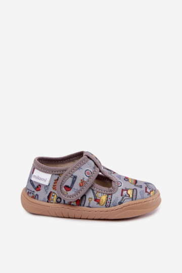 Pantofole per bambini con chiusure adesive Milami grigie Talirae 2