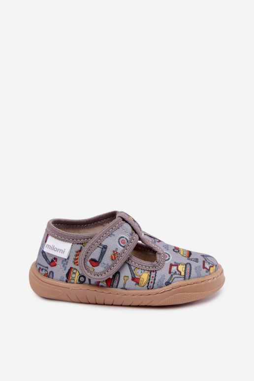 Pantofole per bambini con chiusure adesive Milami grigie Talirae