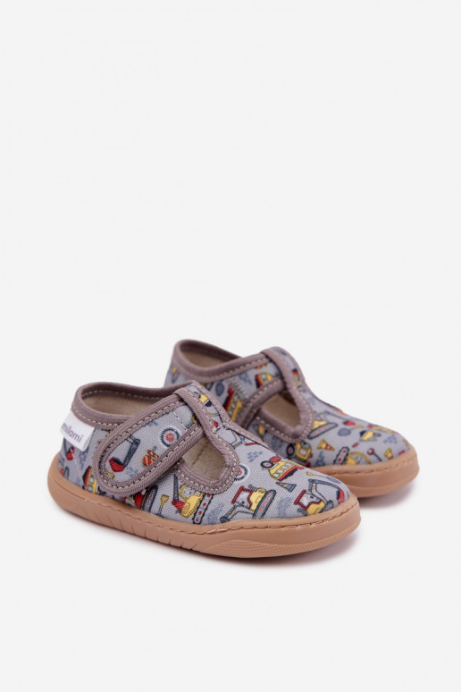 Pantofole per bambini con chiusure adesive Milami grigie Talirae