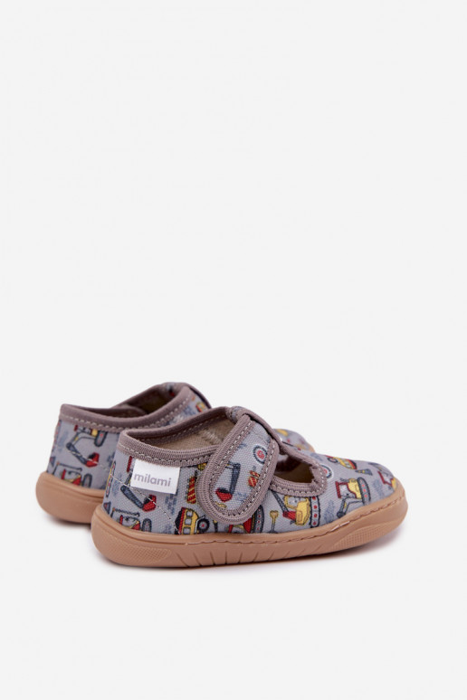 Pantofole per bambini con chiusure adesive Milami grigie Talirae