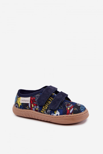Pantofole per ragazzi Milami blu scuro Saphira