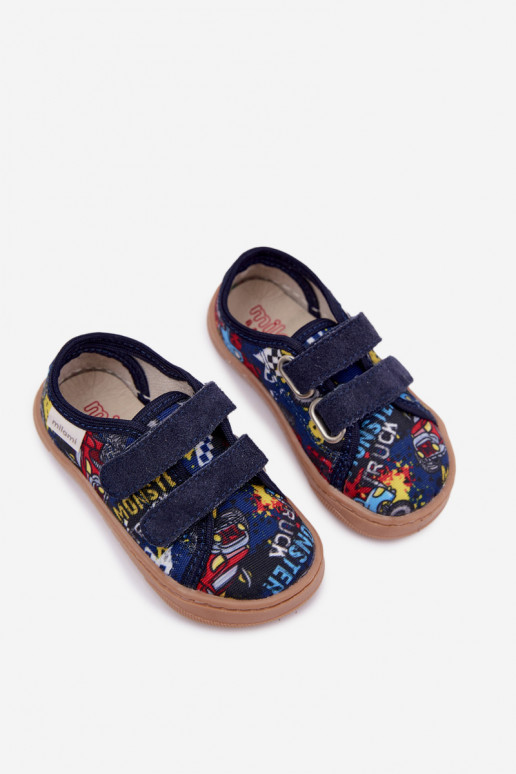 Pantofole per ragazzi Milami blu scuro Saphira
