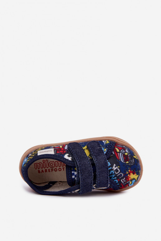 Pantofole per ragazzi Milami blu scuro Saphira