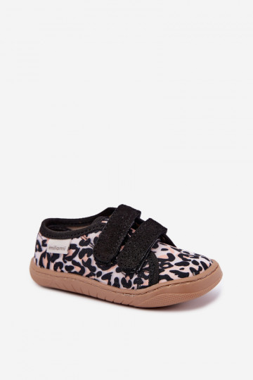 Pantofole per bambini con stampa leopardata Milami sabbia Saphira
