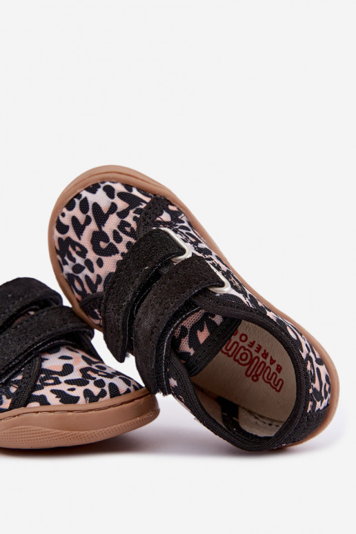 Pantofole per bambini con stampa leopardata Milami sabbia Saphira