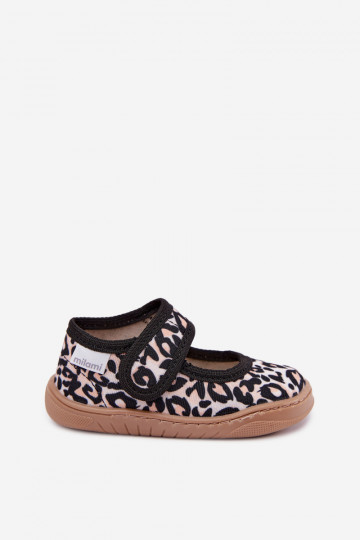 Ballerine per bambini con stampa leopardata sabbia Caelia 2