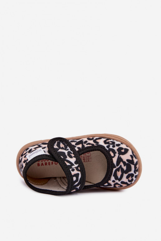 Ballerine per bambini con stampa leopardata sabbia Caelia