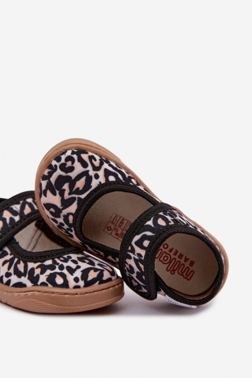 Ballerine per bambini con stampa leopardata sabbia Caelia