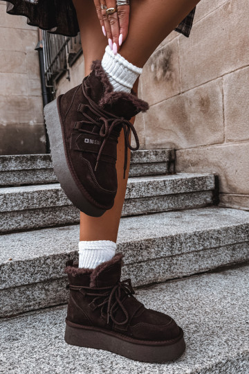 Stivali da neve in camoscio da donna cioccolato Big Star