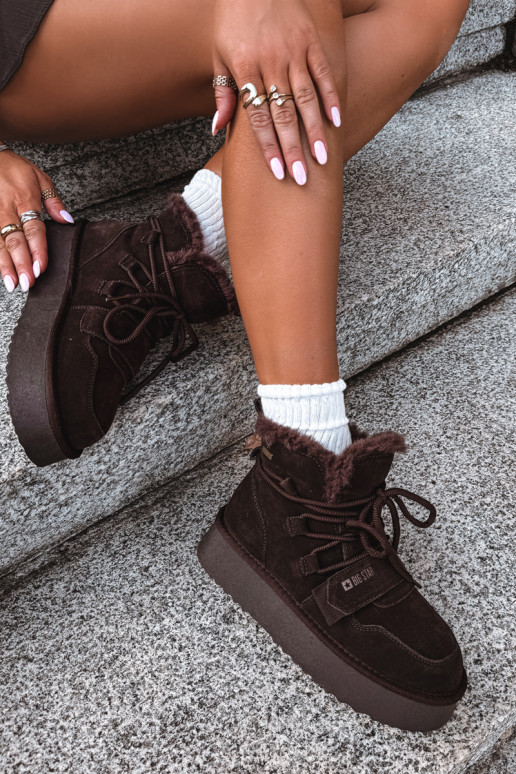 Stivali da neve in camoscio da donna cioccolato Big Star