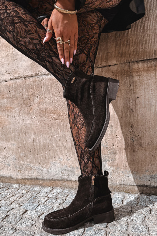 stivali isolati in suede naturale per donne Big Star UU274602 colore cioccolato