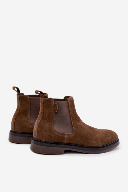 stivaletti eleganti da uomo in suede sintetico Big Star UU174277 color khaki