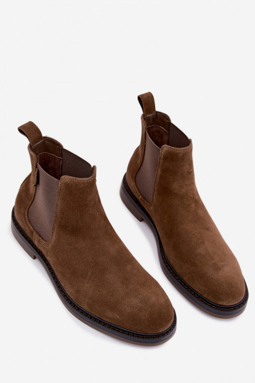 stivaletti eleganti da uomo in suede sintetico Big Star UU174277 color khaki