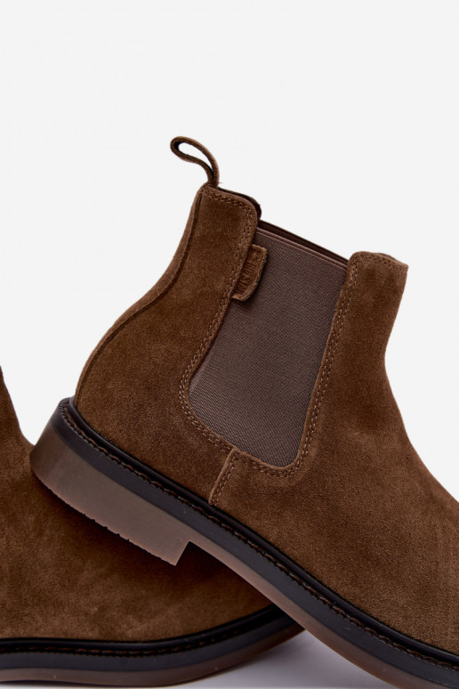 stivaletti eleganti da uomo in suede sintetico Big Star UU174277 color khaki