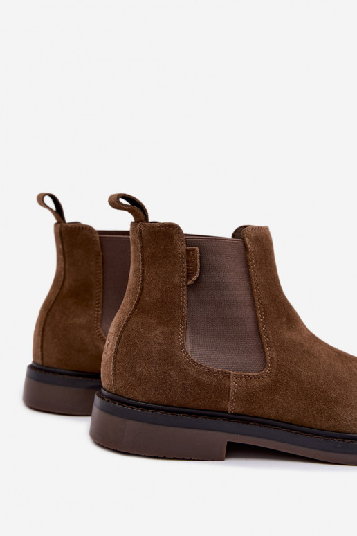 stivaletti eleganti da uomo in suede sintetico Big Star UU174277 color khaki