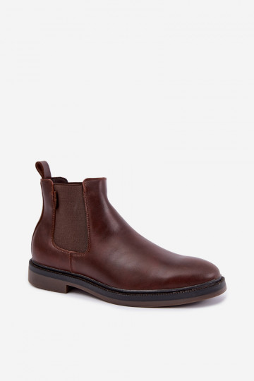 stivaletti eleganti da uomo in pelle vera Big Star UU174279 color marrone scuro