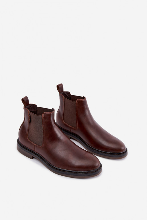 stivaletti eleganti da uomo in pelle vera Big Star UU174279 color marrone scuro