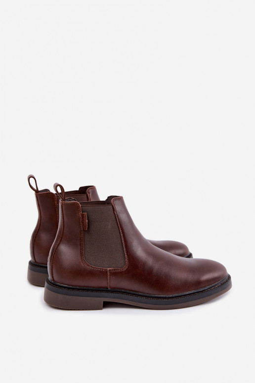 stivaletti eleganti da uomo in pelle vera Big Star UU174279 color marrone scuro