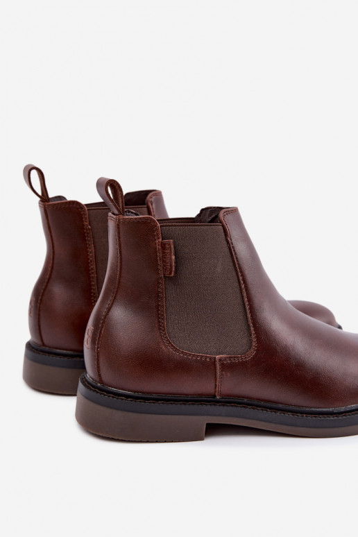 stivaletti eleganti da uomo in pelle vera Big Star UU174279 color marrone scuro
