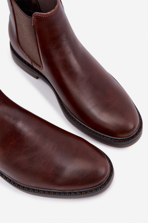 stivaletti eleganti da uomo in pelle vera Big Star UU174279 color marrone scuro
