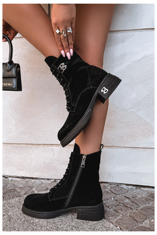 Scarpe calde da donna in suede sintetico in nero Vinceza 67044