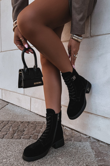 Scarpe calde da donna in suede sintetico in nero Vinceza 67044 2