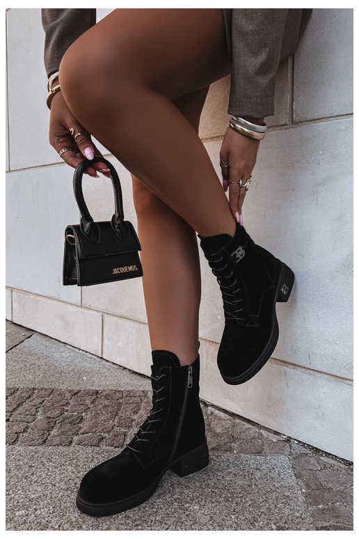 Scarpe calde da donna in suede sintetico in nero Vinceza 67044