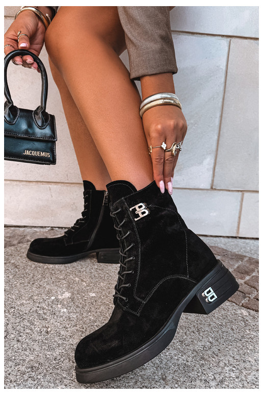 Scarpe calde da donna in suede sintetico in nero Vinceza 67044