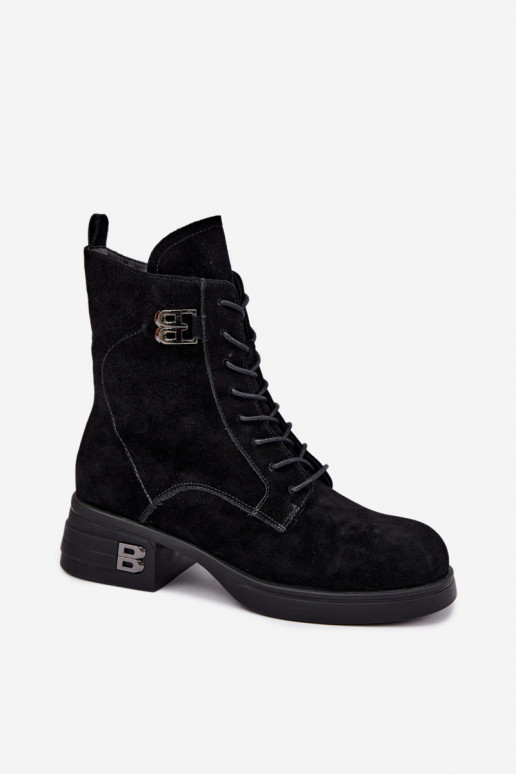 Scarpe calde da donna in suede sintetico in nero Vinceza 67044
