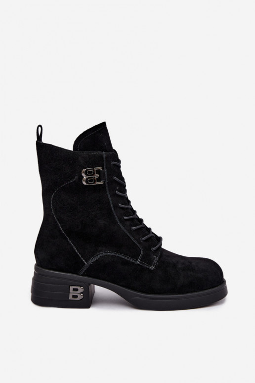 Scarpe calde da donna in suede sintetico in nero Vinceza 67044