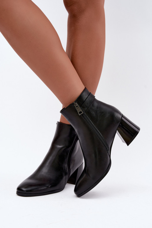 Stivaletti caldi con tacchi in nero Vinceza 58660
