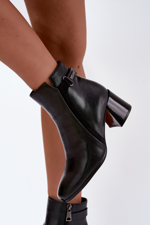 Stivaletti caldi con tacchi in nero Vinceza 58660