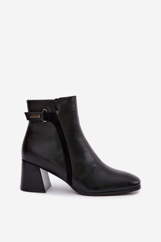 Stivaletti caldi con tacchi in nero Vinceza 58660