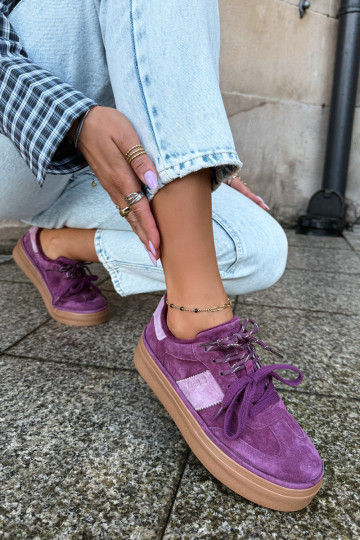 Sneakers viola da donna in suede sintetico con isolamento Big Star UU274772